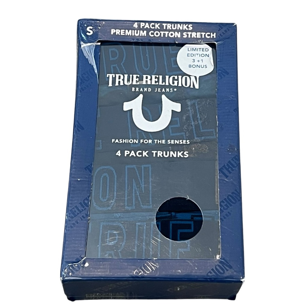 TRUE RELIGION Men's 4 Pack Trunks Boxer Shorts